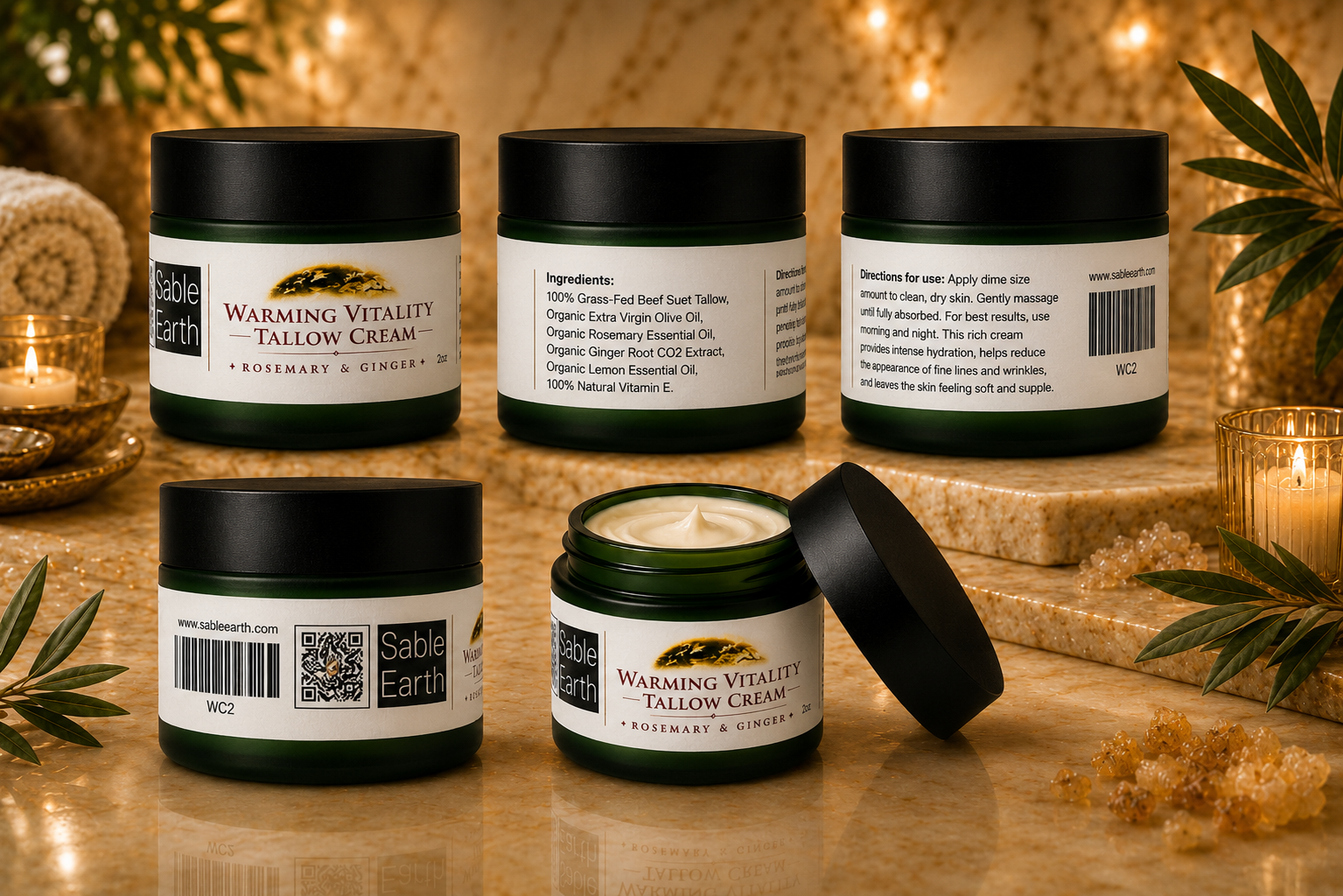 Warming Vitality Tallow Cream – Rosemary Ginger
