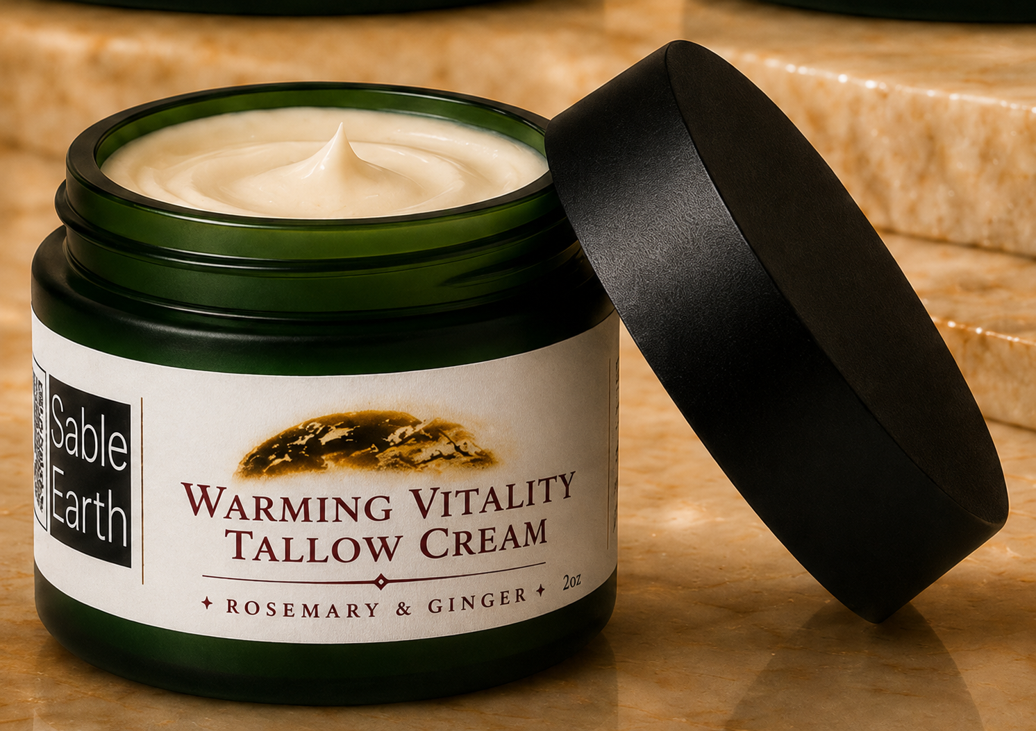 Warming Vitality Tallow Cream – Rosemary Ginger